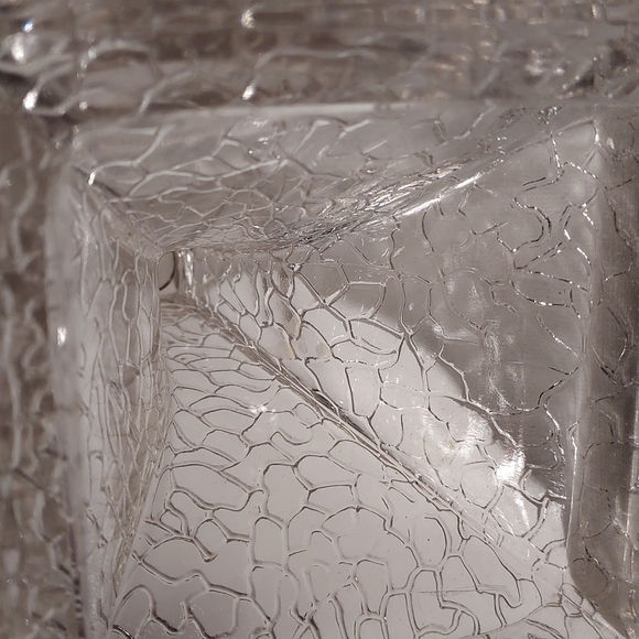 Vintage Cut Glass Alligator Cut Design Pillar Candle Holders Set of 2 - Picture 5 of 7